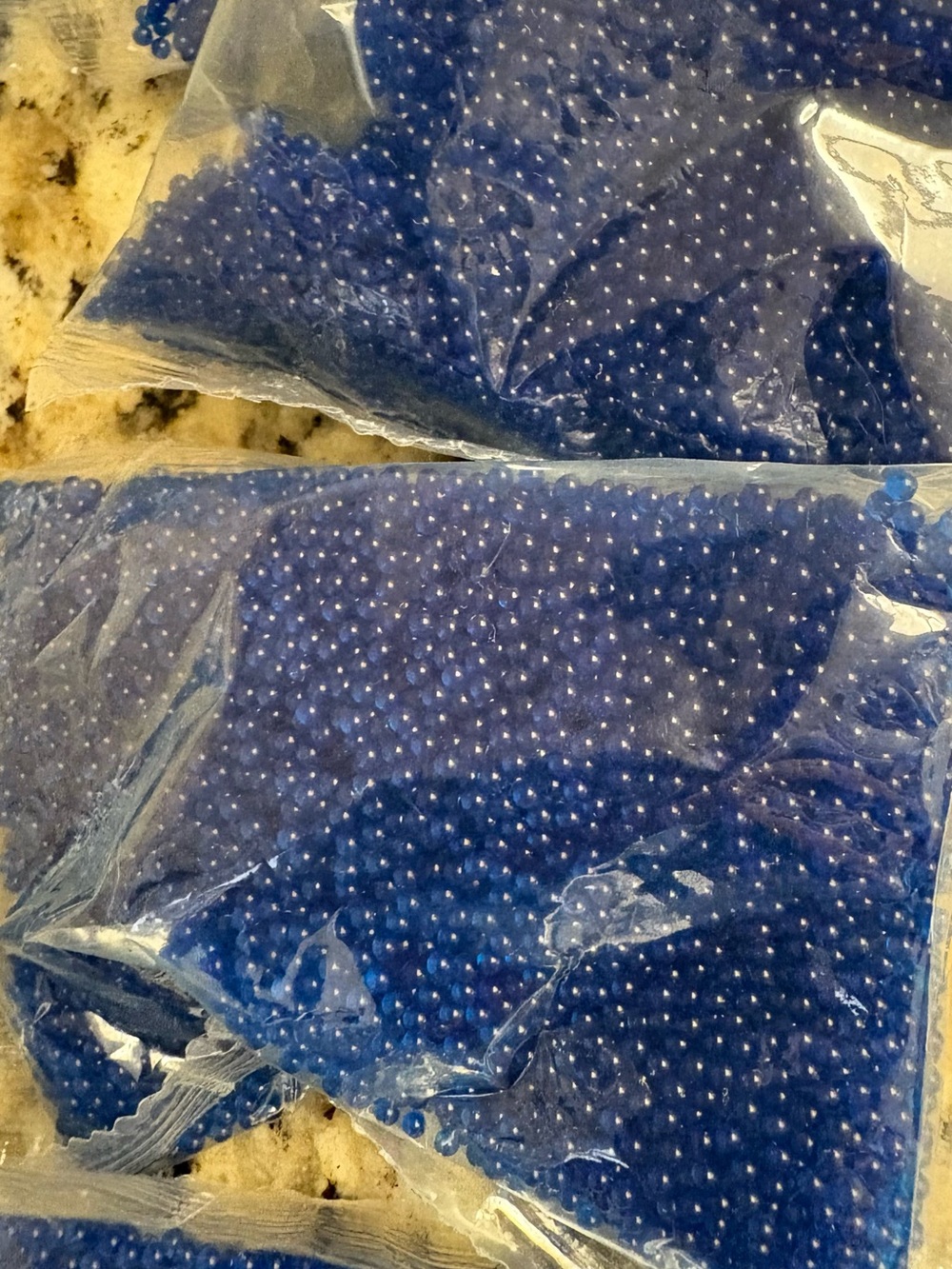 1 pound of blue seed beads